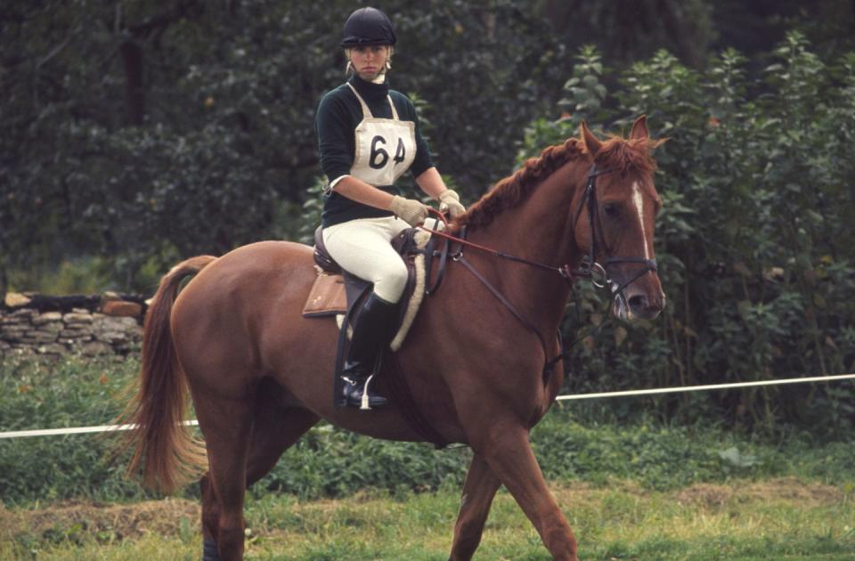 united kingdom   january 01  princess anne riding her horse at a horse trials event circa 1970s  photo by tim graham photo library via getty images