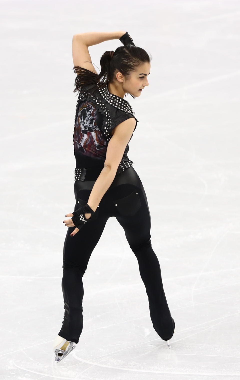 The Hungarian skater comes in a close second for this ensemble, which she wore for&nbsp;her&nbsp;women's short program.&nbsp;The biker-inspired look was perfect for her routine to a collection of AC/DC classics.