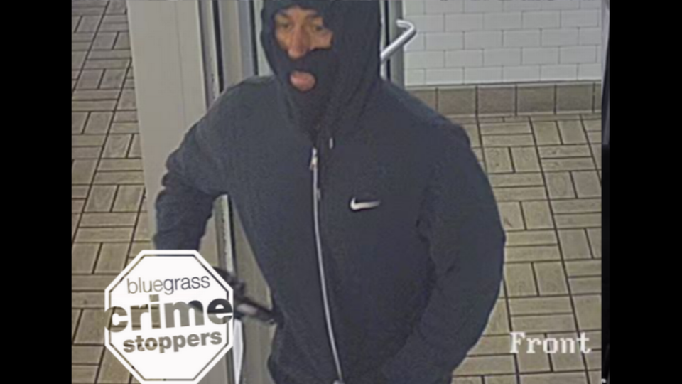 The Lexington Police Department is looking for a man accused of robbing a Waffle House on Winchester Road in Lexington, Ky. on Oct. 10, 2023.
