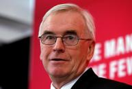 Britain's Labour Party Shadow Chancellor McDonnell speaks on new digital infrastructure policy in Lancaster