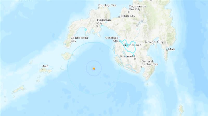 地牛翻身！菲律賓驚傳「規模7.1強震」。（圖／翻攝自美國地質調查局官網）