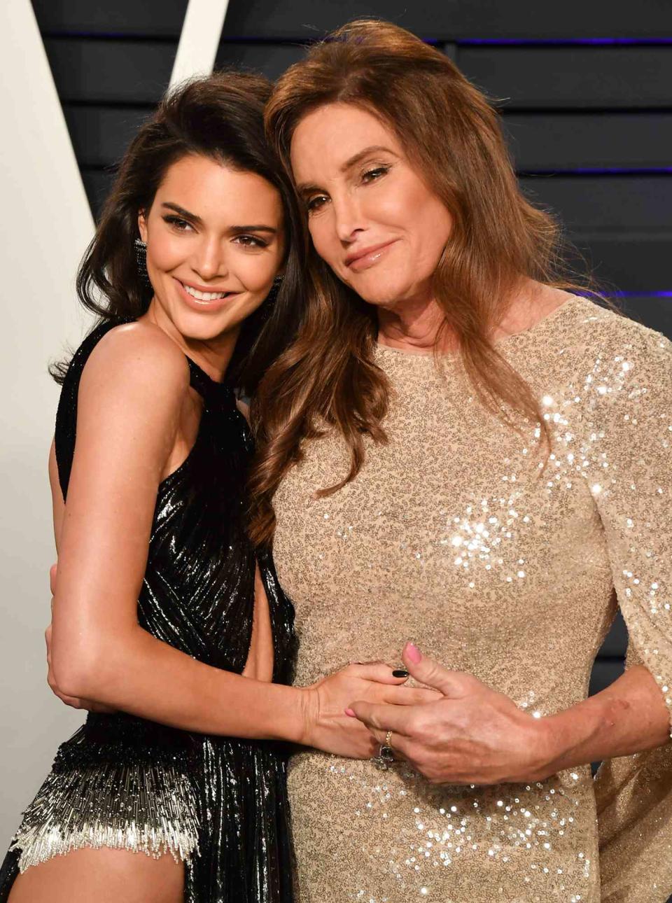 Kendall Jenner and Caitlyn Jenner attend the 2019 Vanity Fair Oscar Party hosted by Radhika Jones at Wallis Annenberg Center for the Performing Arts on February 24, 2019 in Beverly Hills, California