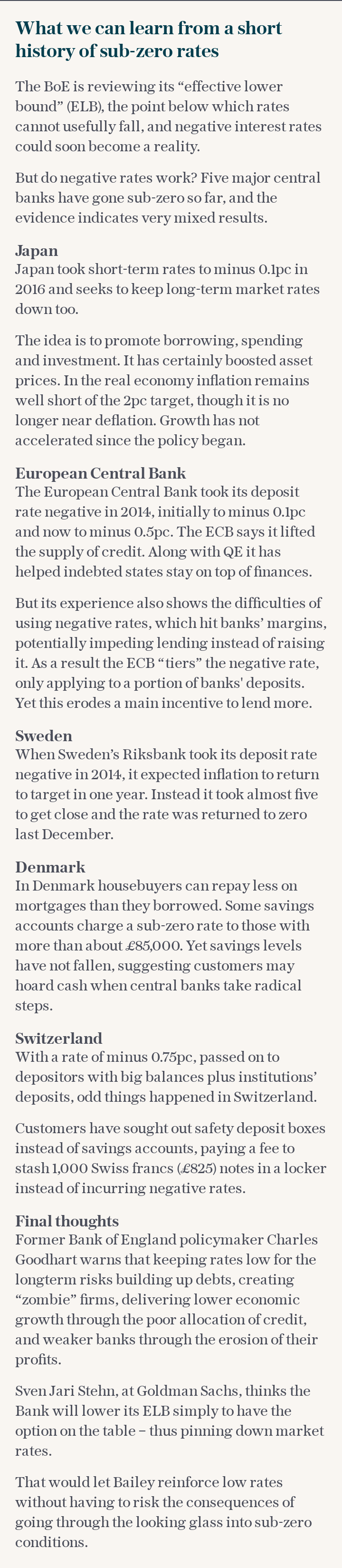 What we can learn from a short history of sub-zero rates