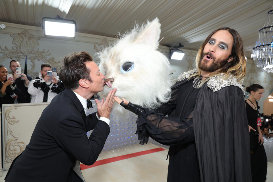 Jimmy Fallon y Jared Leto (Photo by Kevin Mazur/MG23/Getty Images for The Met Museum/Vogue)