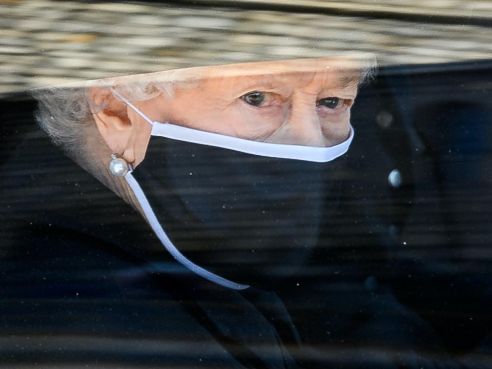 The Queen arrives for Prince Philip’s funeral (PA)