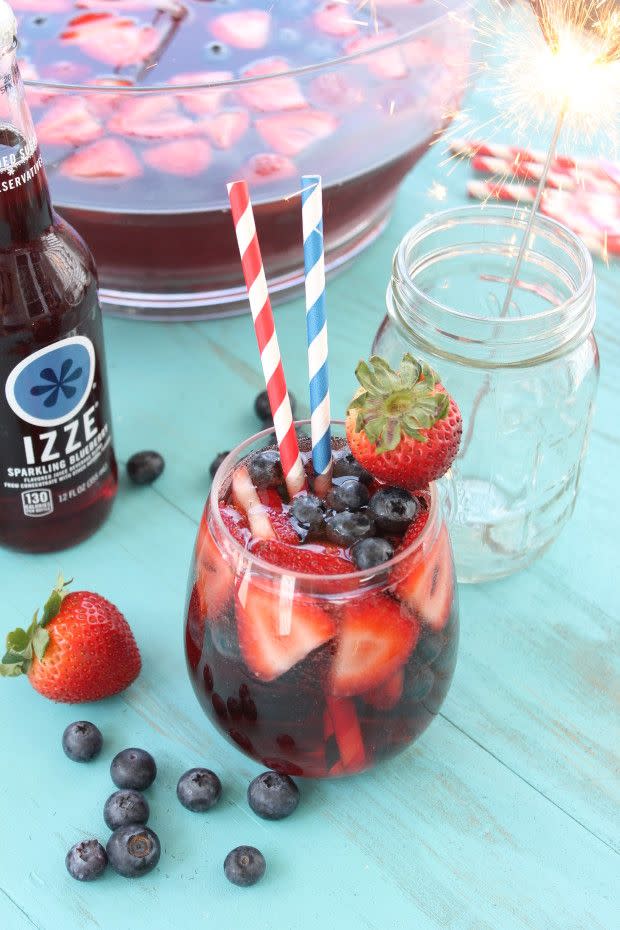 Red, White and Blue Sparkling Blueberry Punch