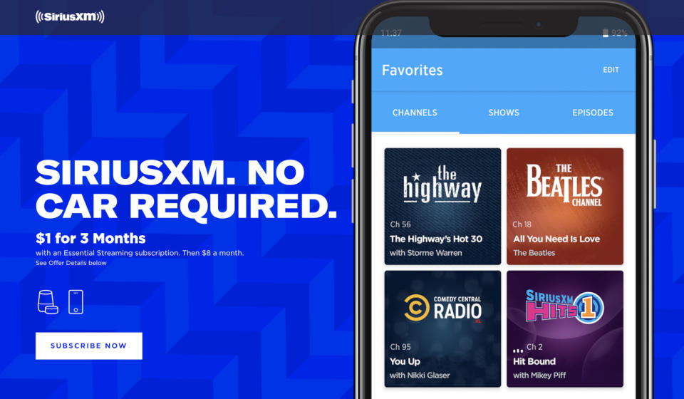 SiriusXM is hoping to carve a place for itself on your phones and smartspeakers