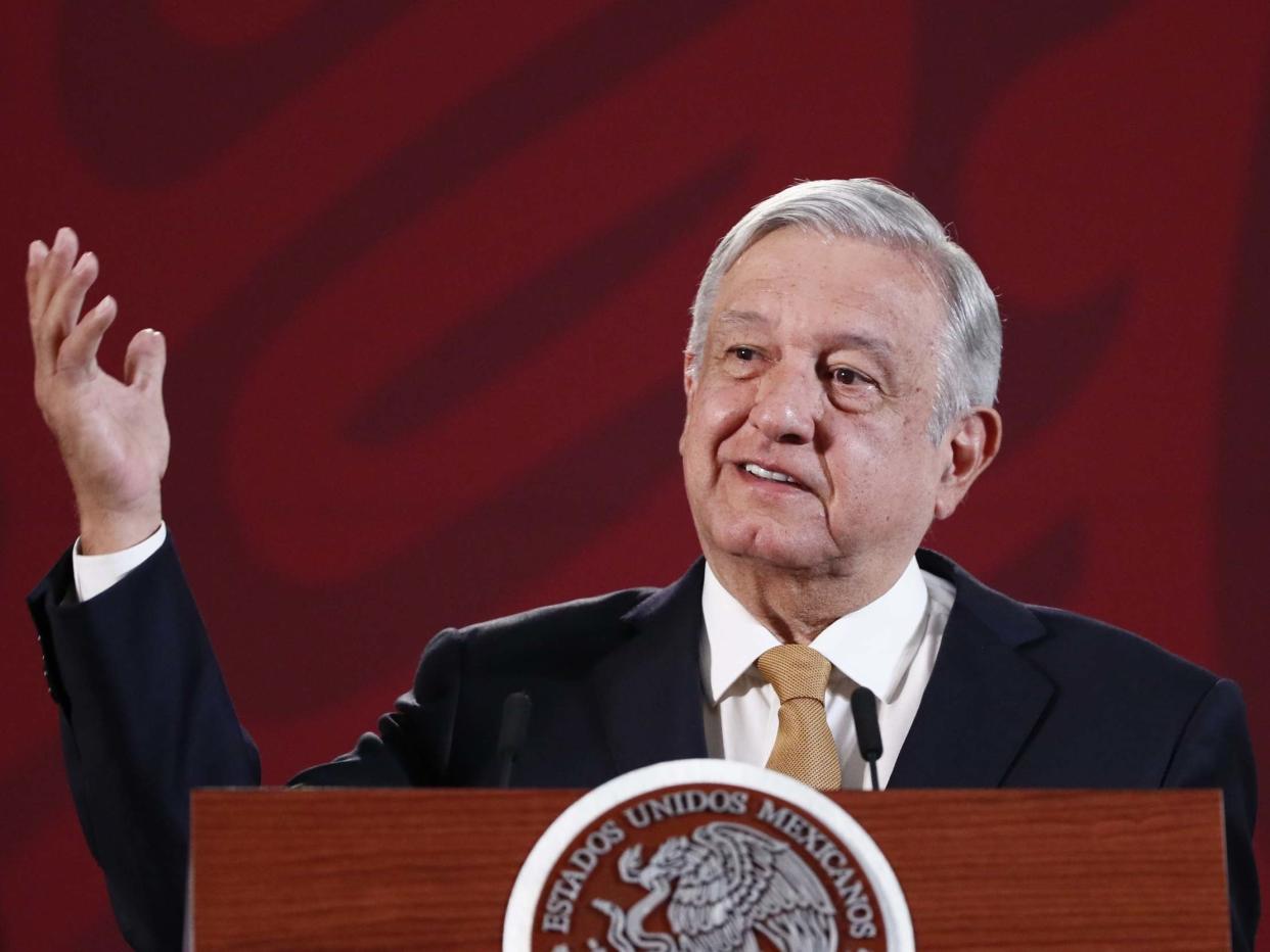 Mexico's president broke his own guidelines on social distancing and caused controversy at the weekend as coronavirus spreads: EPA