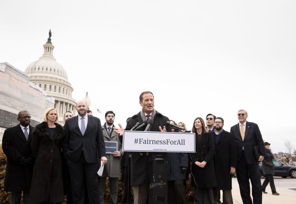 Congressman Chris Stewart, R-Utah, introduces his latest legislation, the Fairness for All Act, which aims to harmonize religious freedom and LGBT rights, during a press conference at the U.S. Capitol in Washington, D.C., on Friday, Dec. 6, 2019. | Cheryl Diaz Meyer, for the Deseret News