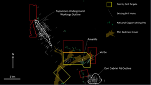 Priority Drill Targets Relative to Oxide-Rich Caps of Amarilla and Verde