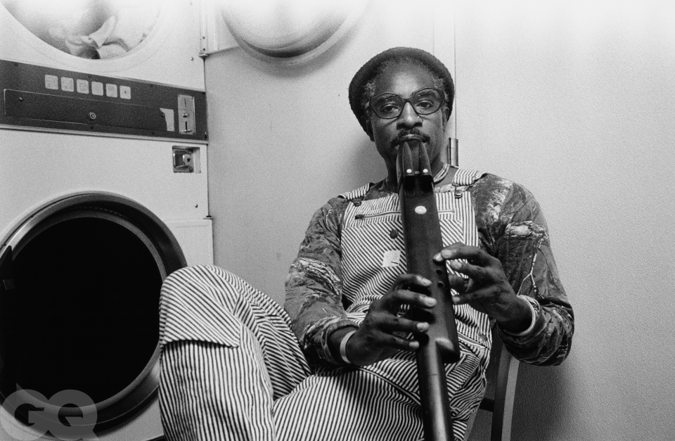 André 3000 photographed at the Los Angeles laundromat he frequents. He’s come to appreciate the speed of the industrial dryers, plus, he says, “It gives me a chance to be out in the world.”