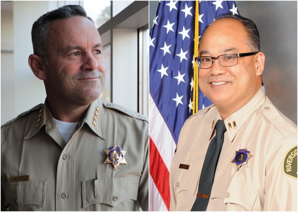 Riverside County Sheriff Chad Bianco and his challenger, Michael Lujan