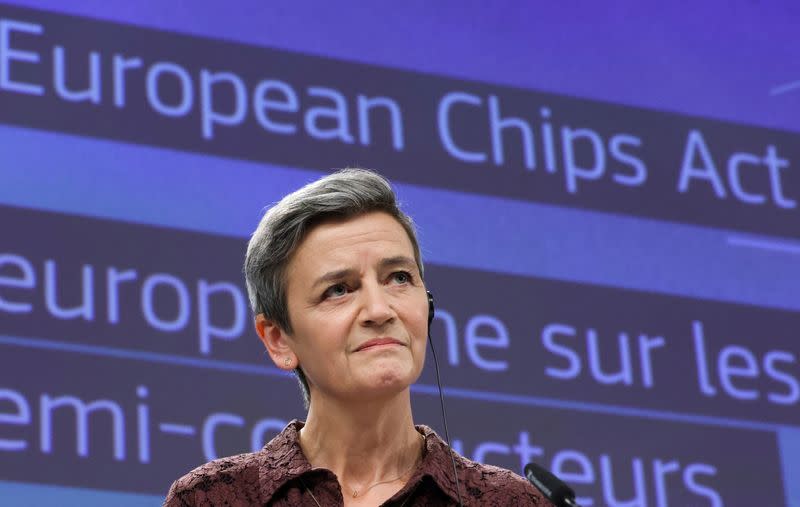 FILE PHOTO: EU Commission news conference on chip industry in Brussels