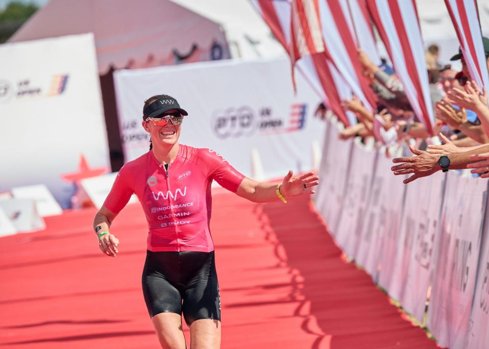 Jackie Hering in Irving, Texas, on  September 2022, during the Women's Pro Race at the PTO US Open Dallas.