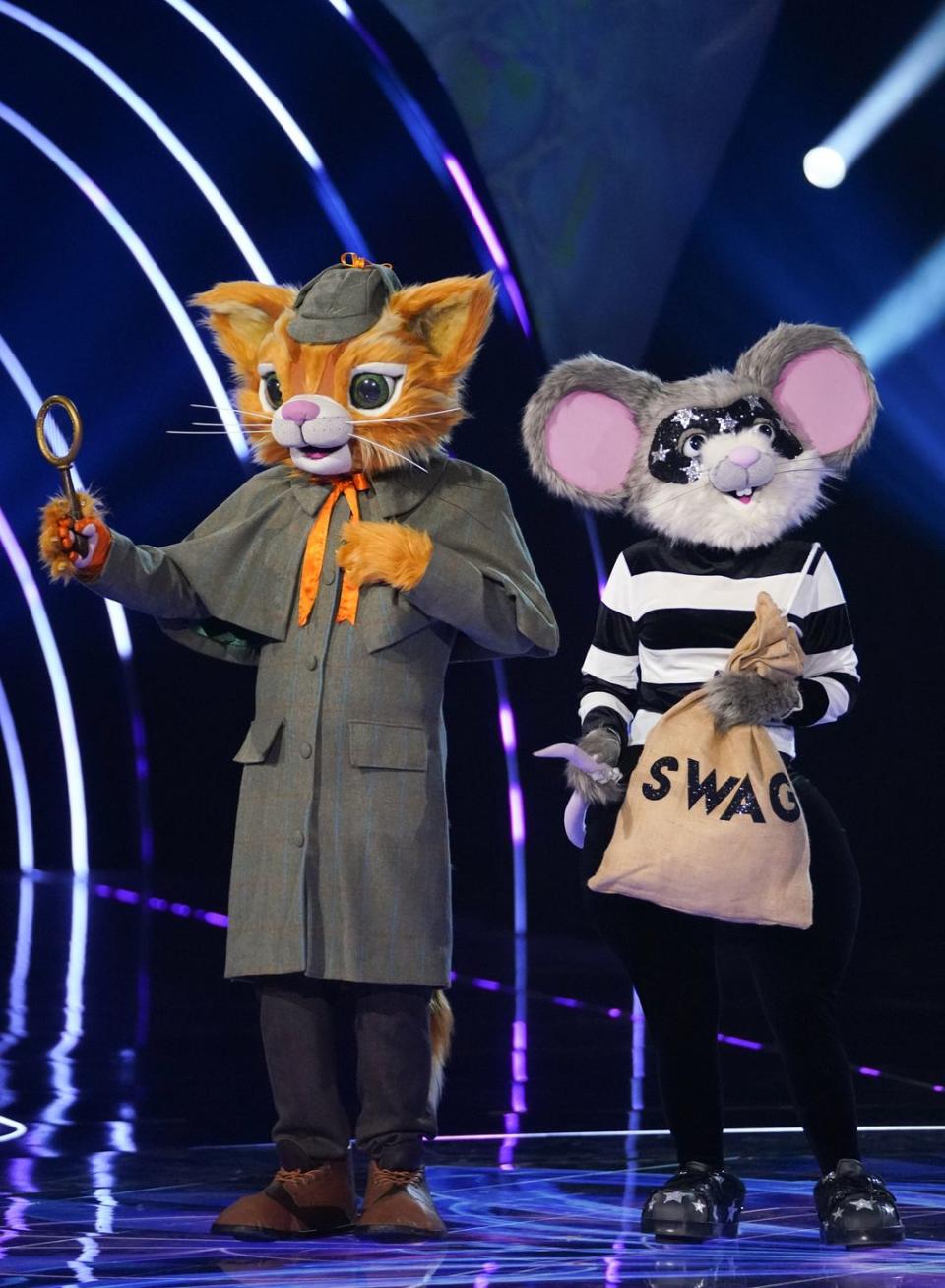 masked singer clues from bandicoot tvthe masked singer sr4 ep1 on itv1 and itvxpictured cat mousethis photograph is c bandicoot tv and can only be reproduced for editorial purposes directly in connection with the programme or event mentioned above, or itv plc once made available by itv plc picture desk, this photograph can be reproduced once only up until the transmission tx date and no reproduction fee will be charged any subsequent usage may incur a fee this photograph must not be manipulated excluding basic cropping in a manner which alters the visual appearance of the person photographed deemed detrimental or inappropriate by itv plc picture desk this photograph must not be syndicated to any other company, publication or website, or permanently archived, without the express written permission of itv picture desk full terms and conditions are available on the website wwwitvcompresscentreitvpicturestermsfor further information please contactjameshilderitvcom
