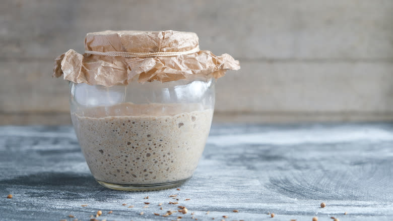 jar of sourdough starter