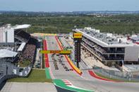 Oct 21, 2018; Austin, TX, USA; A view of the start of the United States Grand Prix at Circuit of the Americas. Mandatory Credit: Jerome Miron-USA TODAY Sports