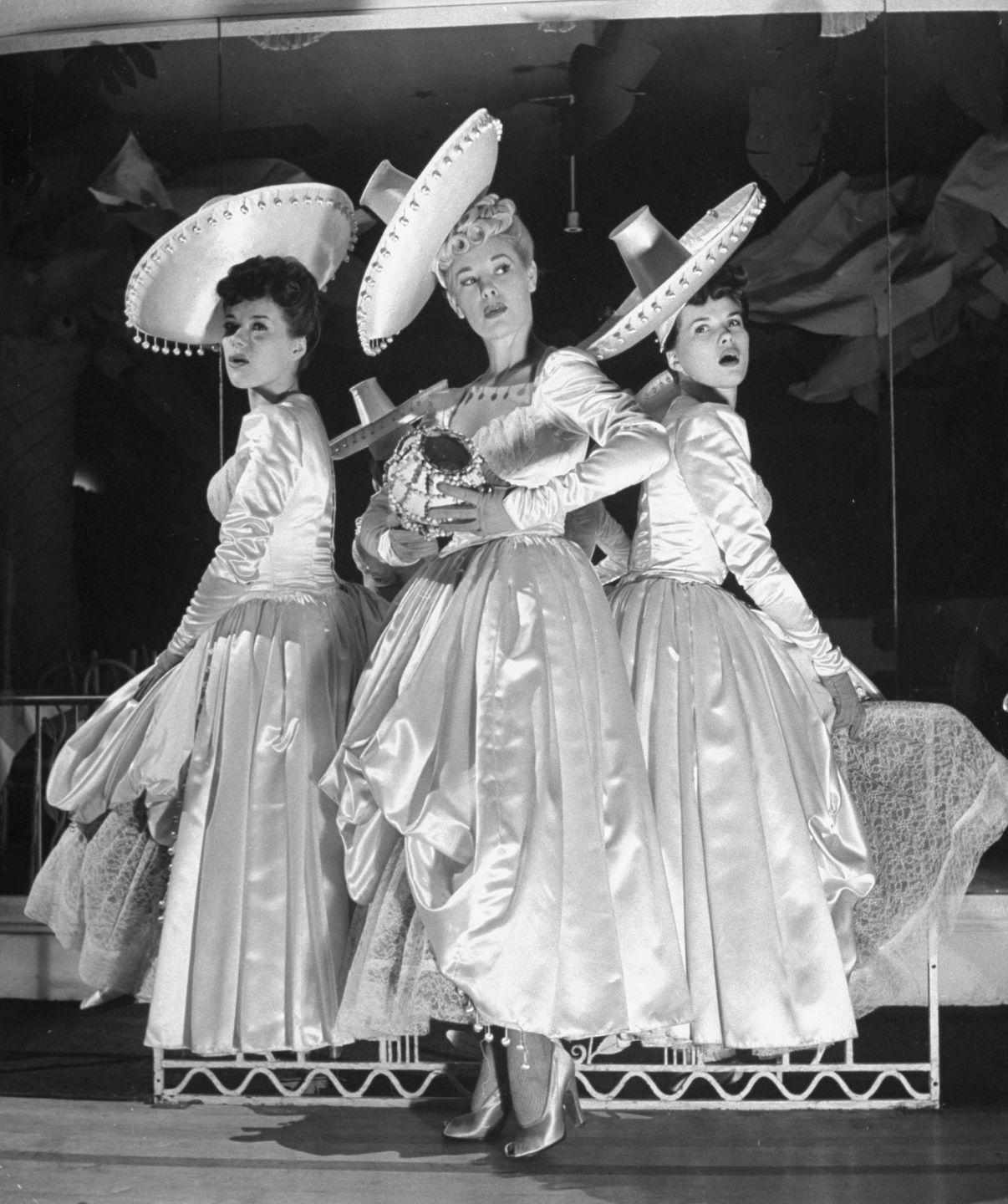 chorus girls performing onstage at the