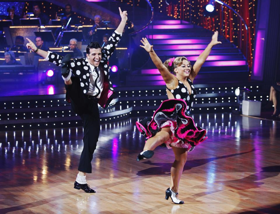 Mark Ballas and Shawn Johnson perform during the semi-finals of "Dancing with the Stars," May, 11, 2009, in Los Angeles.