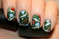 Best Christmas nail art © b-witched / tumblr