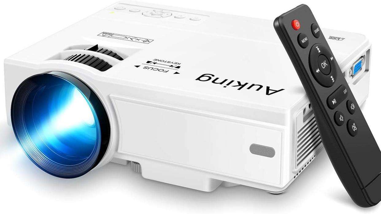  Cheap Amazon projector on white background. 