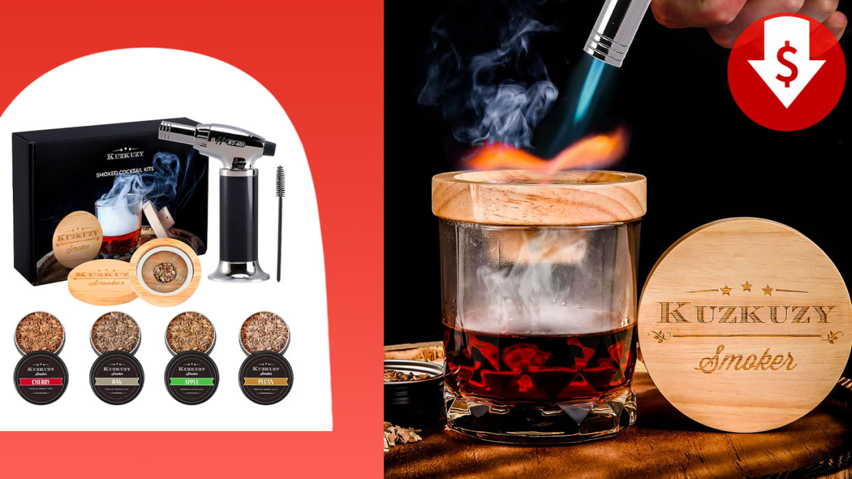 cocktail smoker kit with torch 4 flavors wood chips