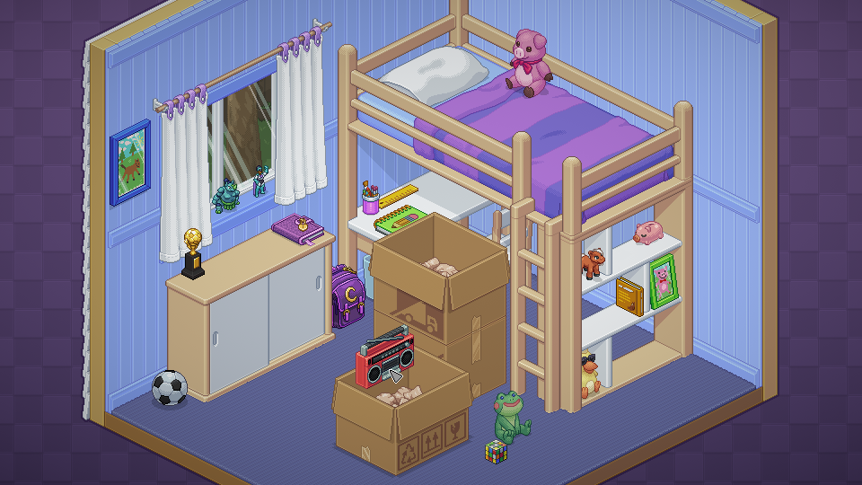 A scene from "Unpacking" for Nintendo Switch.