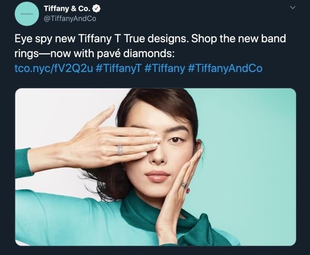 Tiffany廣告照（翻攝推特Tiffany & Co.）