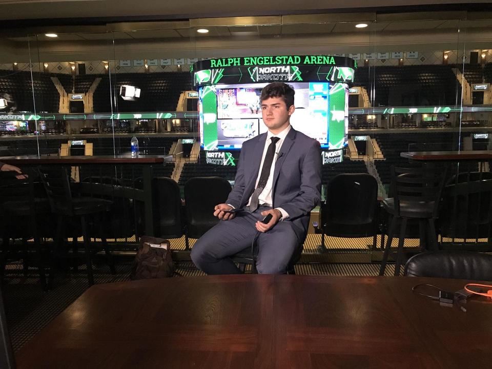 Mitchell Miller, a freshman at North Dakota, was selected by the Arizona Coyotes in the 2020 draft before the team cut ties with him Thursday.