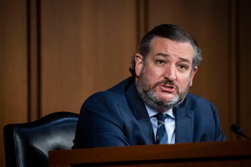 Sen. Ted Cruz speaks during the confirmation hearing for Judge Merrick Garland.