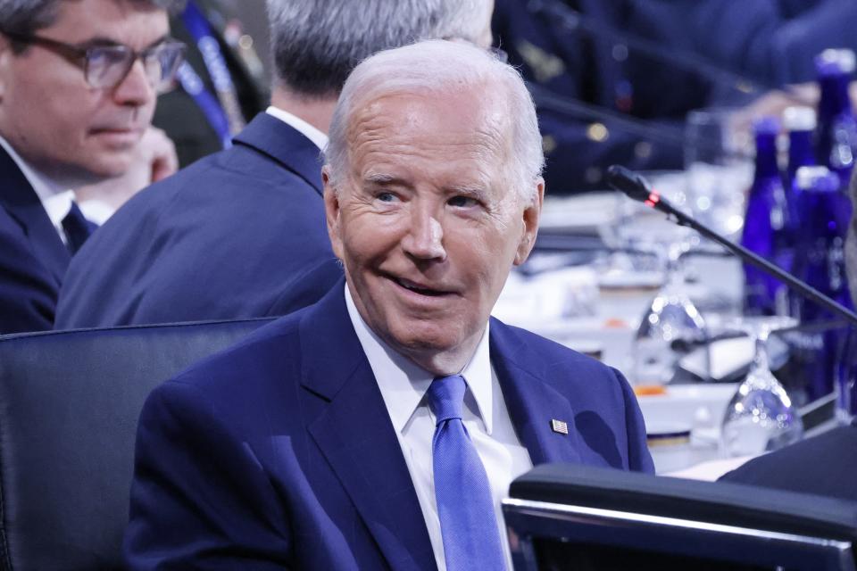 President Joe Biden participates in Working Session of the NATO Summit at the Walter E. Washington Convention Center in Washington, DC, July 11, 2024.