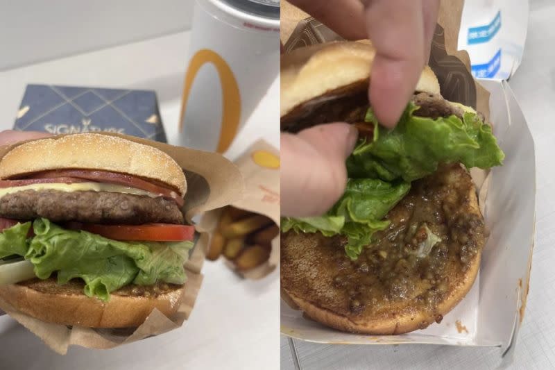 ▲網友表示自己五月就敲碗這款「第戎芥末醬」系列的漢堡，結果麥當勞真的推出。（圖/Dcard）