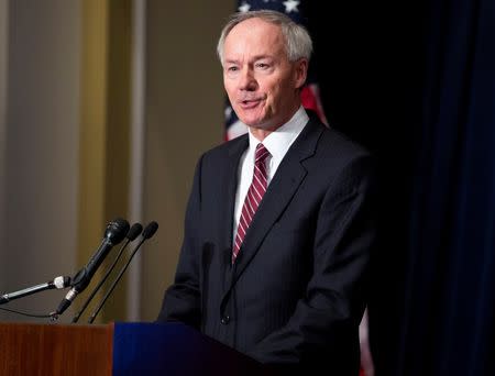 Asa Hutchinson speaks during a news conference held by the National Rifle Association (NRA) in Washington December 21, 2012. REUTERS/Joshua Roberts