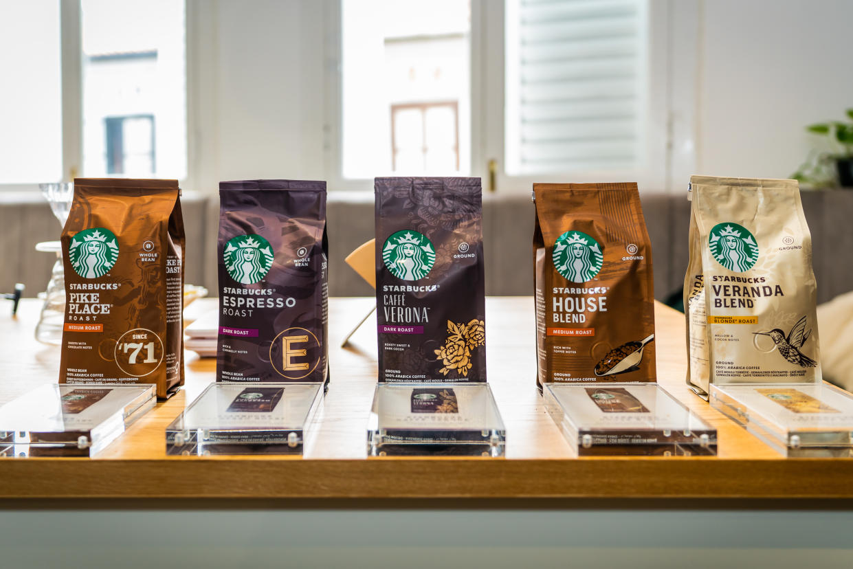 Whole bean and roast and ground packaged coffees (PHOTO: Starbucks Singapore) 