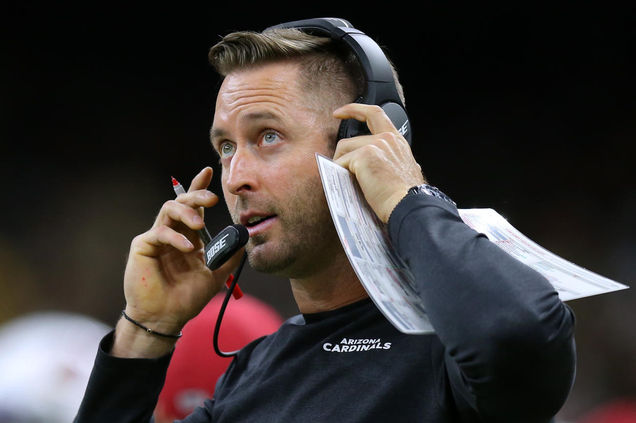 A Kliff Kingsbury timeout cost the Cardinals a fourth-down stop at the goal line. (Jonathan Bachman/Getty Images)