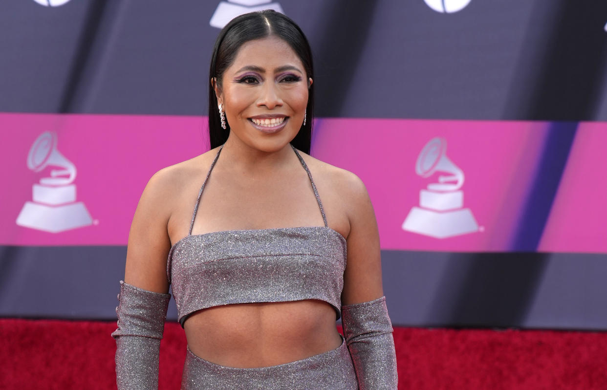 Yalitza Aparicio lució espectacular en la alfombra roja. (AP Photo/John Locher)