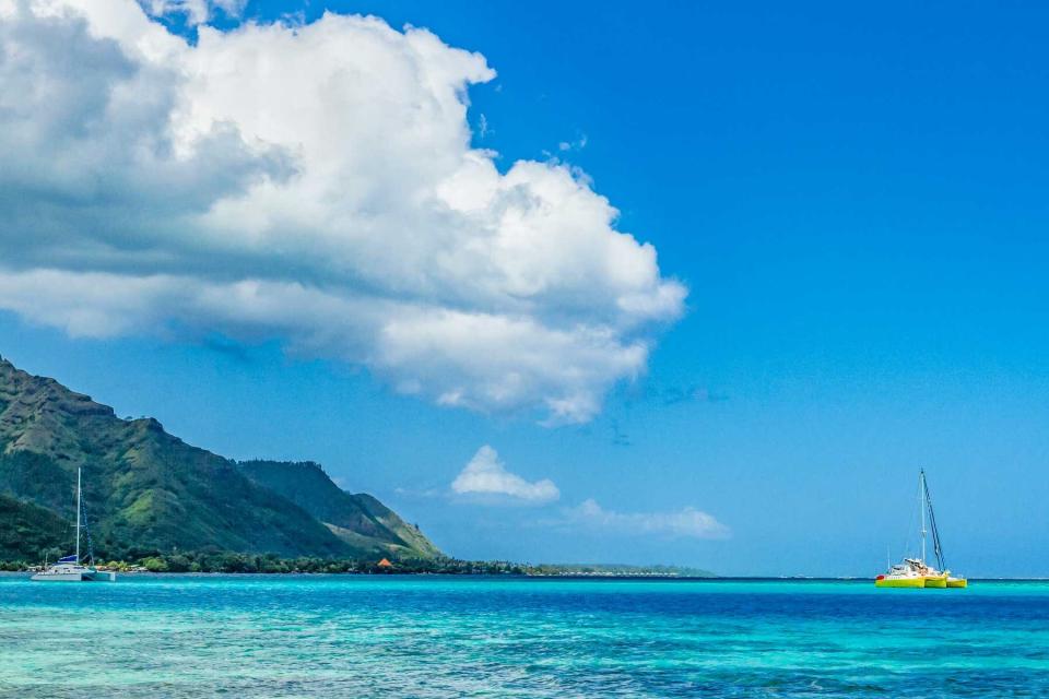 Inside Moorea Island, sister island of Tahiti, French Polynesia.