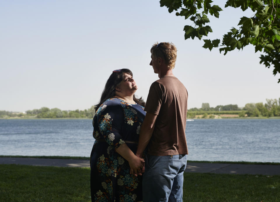 Emily Richman, a counselor in eastern Washington, with her boyfriend. (Photo: Finlay Mackay)