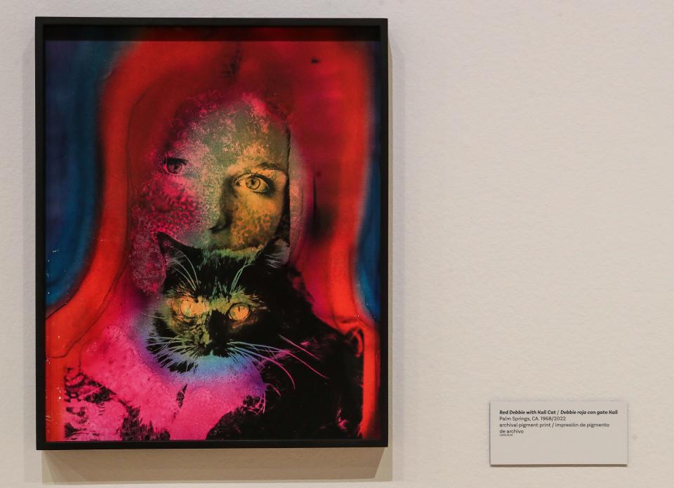 "Red Debbie with Kali Kat" is a work in the "Kali, Artographer" exhibition at the Palm Springs Art Museum in Palm Springs, Calif., Nov. 15, 2023.