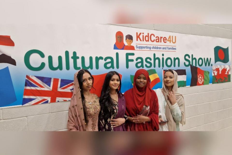 South Wales Argus: Cultural fashion show organisers from KidCare4U (left to right): Khadijah Islam (15), Alisha Amin (16), Amira Sheikh (15) and Fateha Islam (15)
