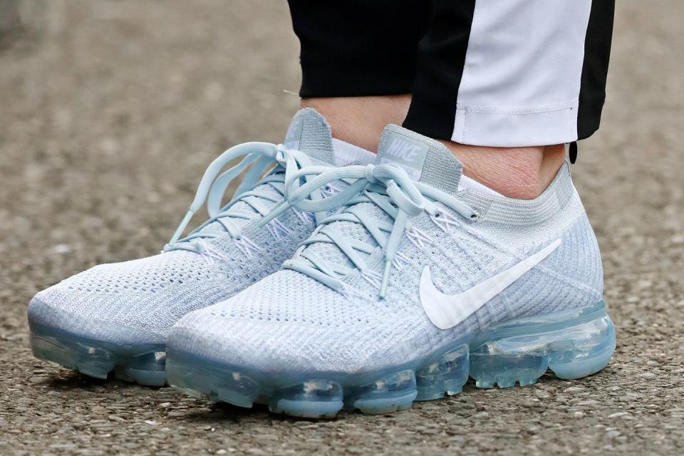 <p>A closer look. </p><p><a rel="nofollow noopener" href="https://store.nike.com/us/en_us/pw/womens-vapormax-shoes/7ptZ126eZoi3" target="_blank" data-ylk="slk:SHOP SIMILAR;elm:context_link;itc:0;sec:content-canvas" class="link ">SHOP SIMILAR</a> <em>VaporMax sneakers ($190-$225) by Nike, <a rel="nofollow noopener" href="https://store.nike.com/us/en_us/pw/womens-vapormax-shoes/7ptZ126eZoi3" target="_blank" data-ylk="slk:nike.com;elm:context_link;itc:0;sec:content-canvas" class="link ">nike.com</a></em><br></p>