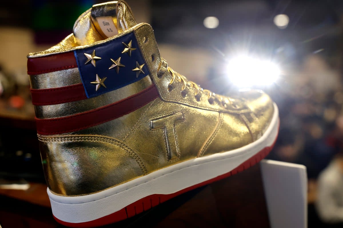 Donald Trump introduced his new line of signature shoes at Sneaker Con at the Philadelphia Convention Centre (Getty Images)