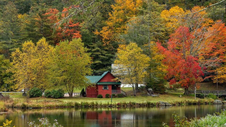 Oct. 19: The Historic Cheese House in Banner Elk plays off the surrounding autumnal tones. The structure, built in 1917 and originally home to an award-winning cheddar cheese operation, is now owned by Lees-McRae College.