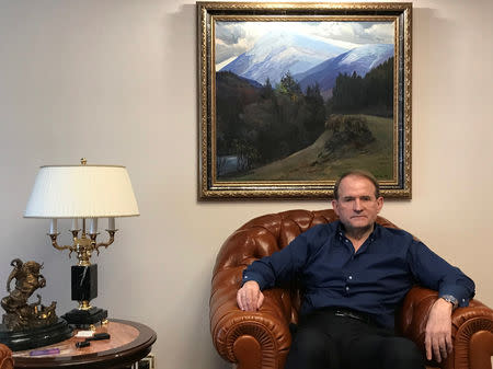 Ukraine's politician Viktor Medvedchuk poses for a picture during an interview with Reuters in Kiev, Ukraine April 17, 2019. REUTERS/Andrew Osborn