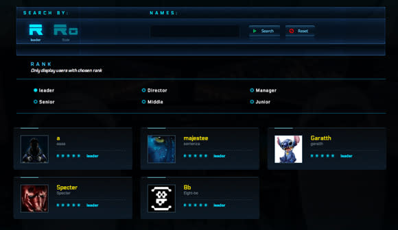 Star Citizen organization screen