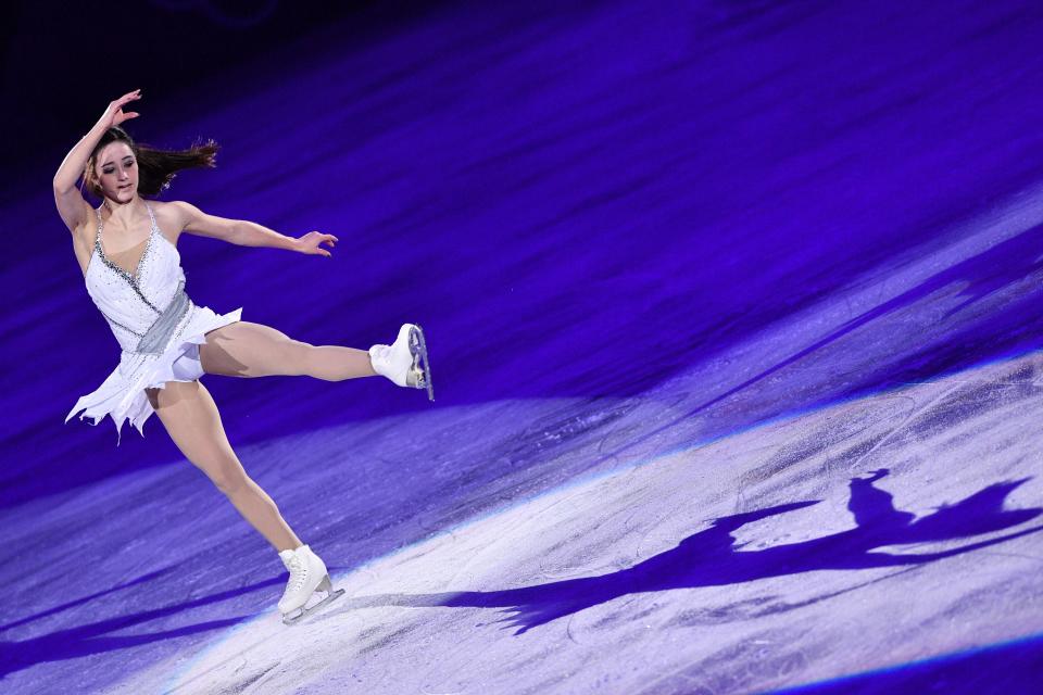 <p>Canada’s Kaetlyn Osmond performs during the figure skating gala event during the Pyeongchang 2018 Winter Olympic Games at the Gangneung Oval in Gangneung on February 25, 2018. / AFP PHOTO / Mladen ANTONOV (Photo credit should read MLADEN ANTONOV/AFP/Getty Images) </p>