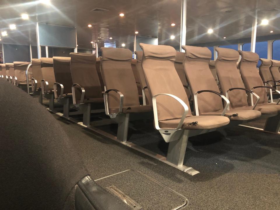 Airplane-style seating on Key West Ferry