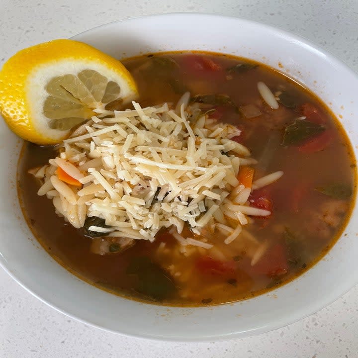 Plated soup