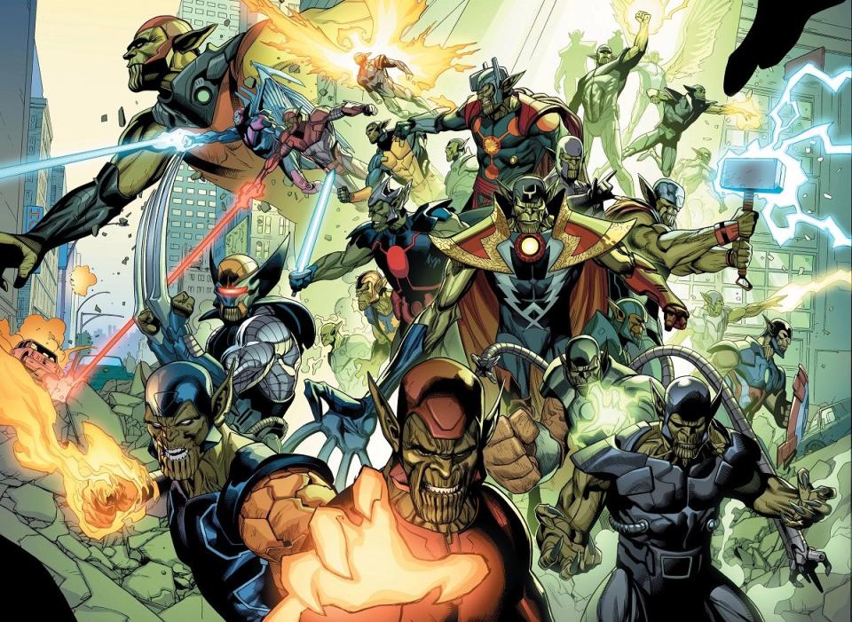 The various Super-Skrulls during the Marvel event comic Secret Invasion.