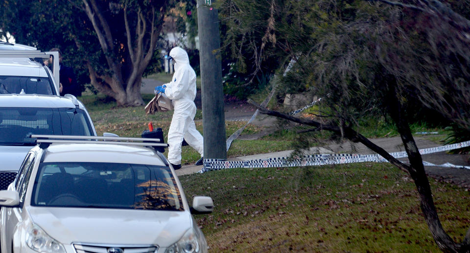 NSW Police and emergency services attend the scene of a shooting at West Pennant Hills in Sydney’s northwest. Source: AAP